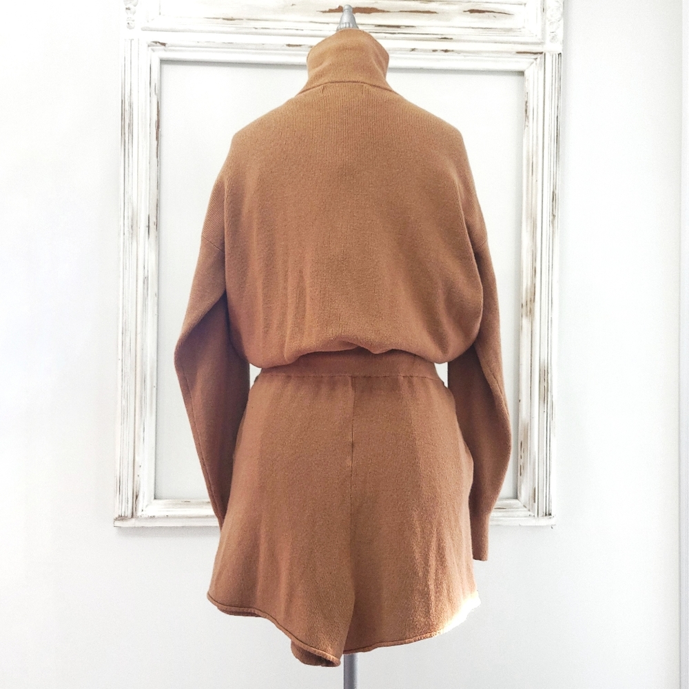 REVOLVE L'Academie Shannon Athleisure Y2K Rib Brown Romper Playsuit - Picture 11 of 12